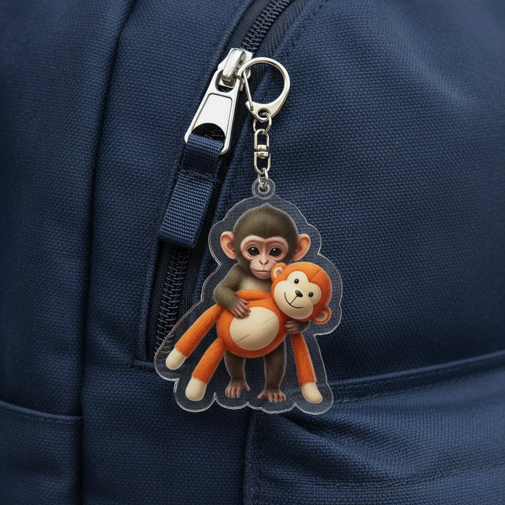 Zoo Punch Monkey Acrylic Keychain And Backpack Accessories — view 11