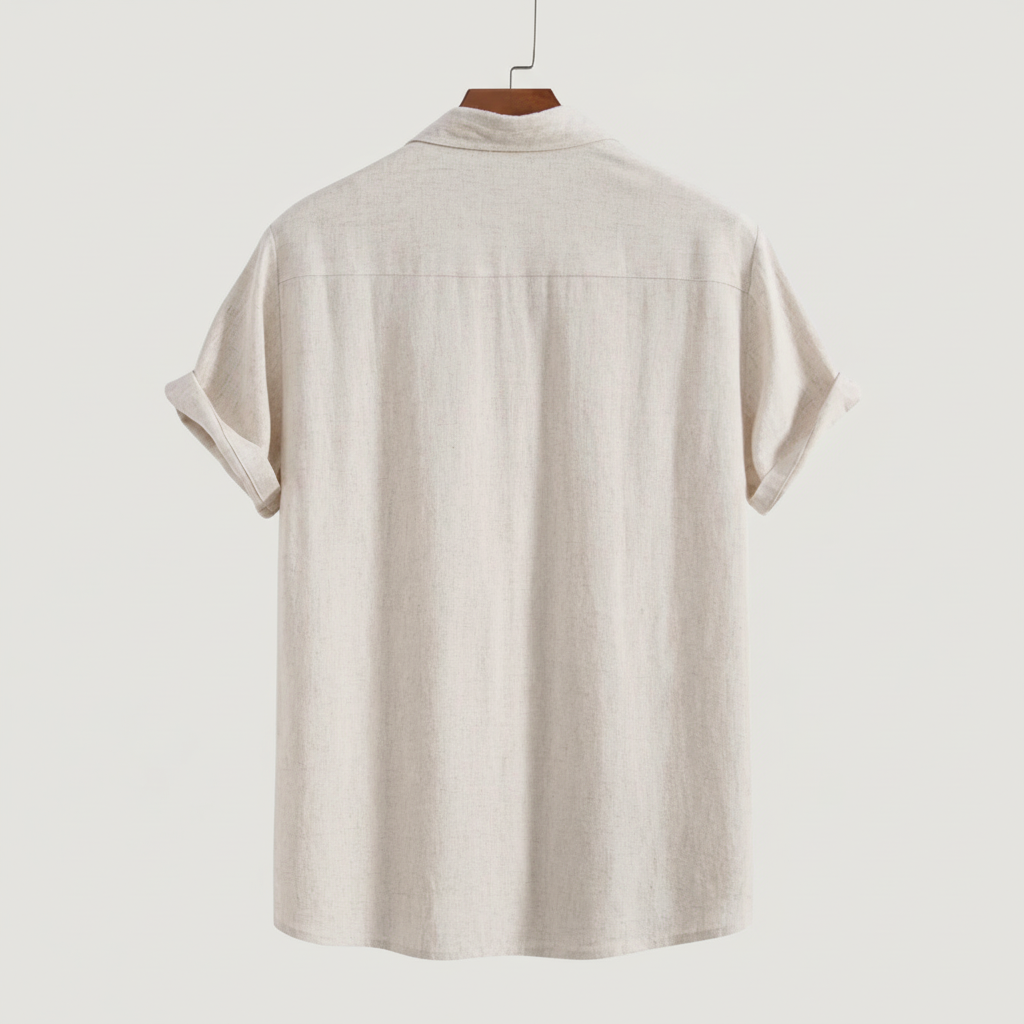 Rayon Linen Blend Button Up Shirt — view 13