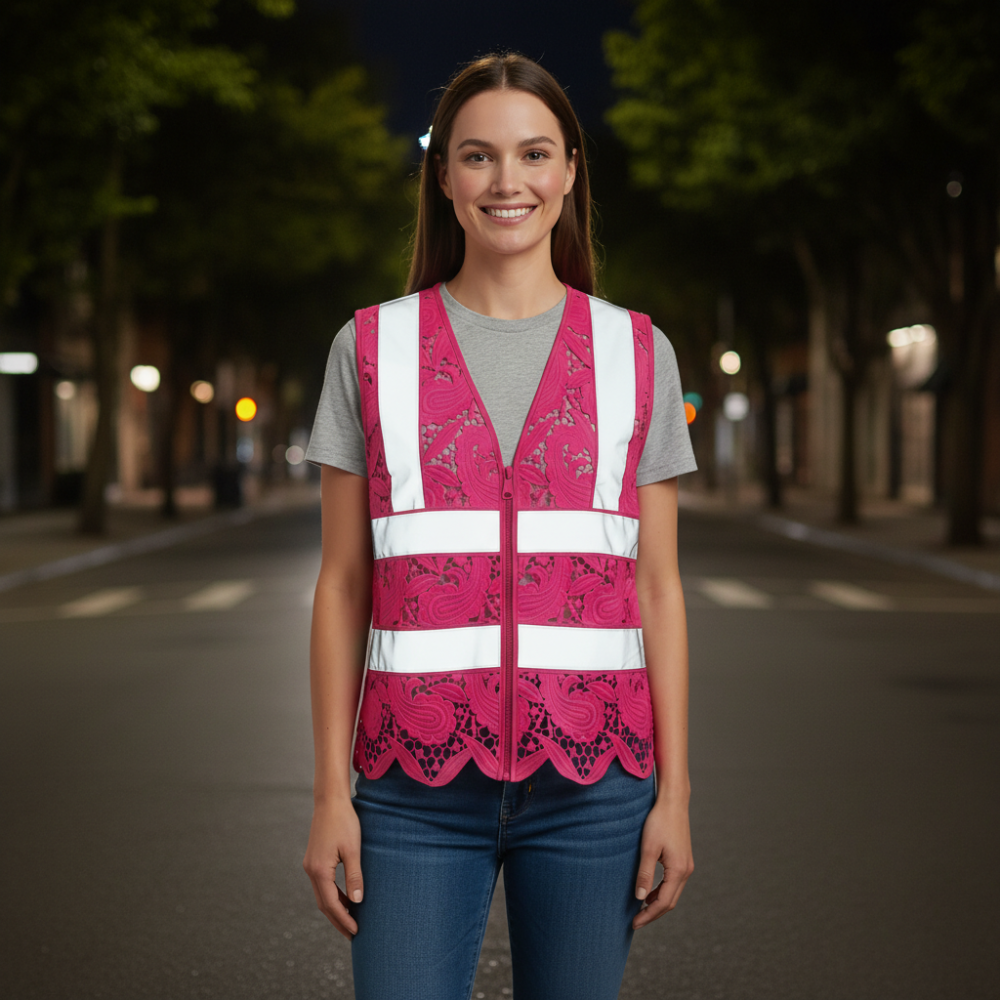 Lace Reflective Vest With Zipper — view 2