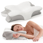 Side sleeper resting comfortably on the cervical pillow