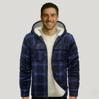 Sherpa Lined Plaid Flannel Zip Hoodie Jacket — view 6