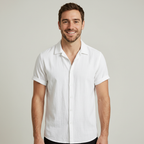 Rayon Linen Blend Button Up Shirt — view 6