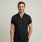 Rayon Linen Blend Button Up Shirt — view 4
