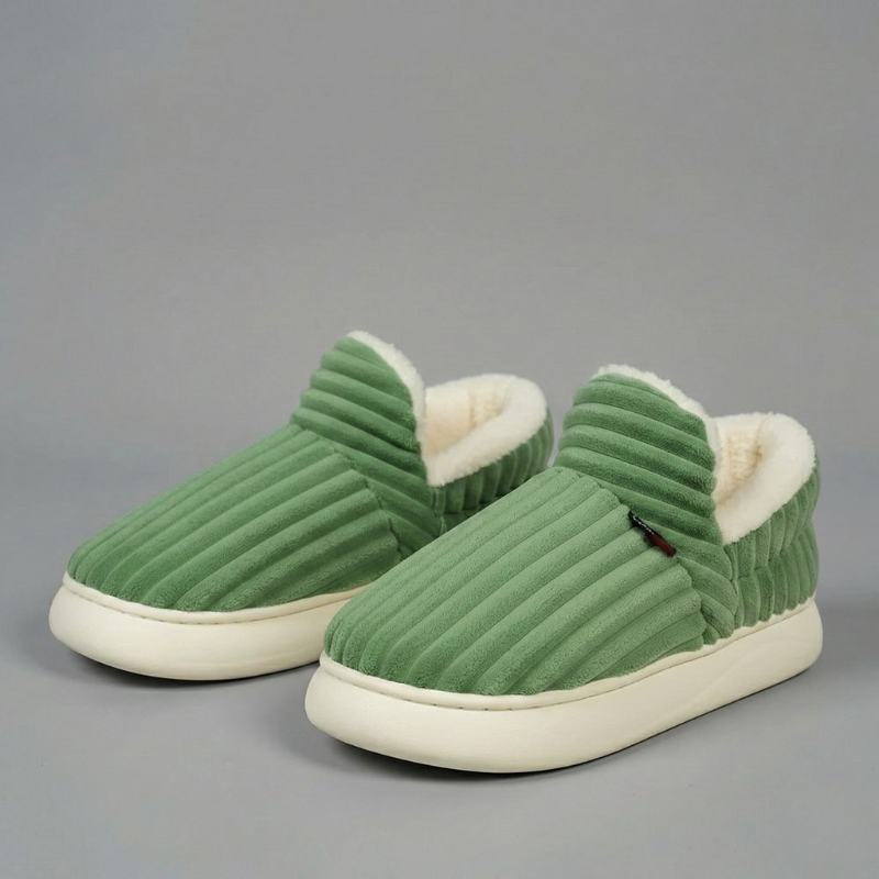 Ribbed Plush Indoor Slip On Slippers — view 5