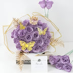 Customizable Glitter Rose Bouquet With Decorative Crown And Butterflies — view 6